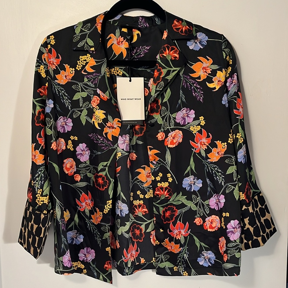 Who What Wear x Target Florintine Floral Cheetah Shirt Sz XS NWT
